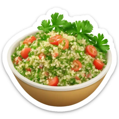 Tabouli with extra parsley sticker