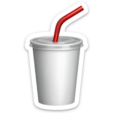 plain white soda cup from a fast food restaurant red straw sticker