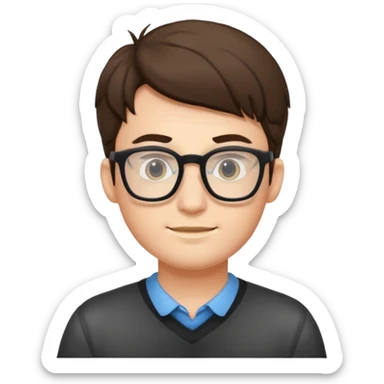 a geeky guy with glasses programming sticker