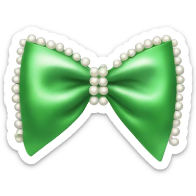 Green bow with pearls sticker
