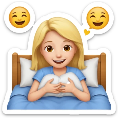 girl farted out her behind in bed emoji sticker