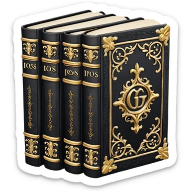 5 black gothic books sticker
