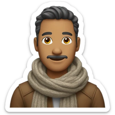 man with scarf sticker