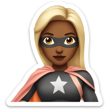 superhero female with peach behind her  sticker