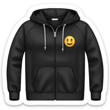 Black zip up hoodie sticker
