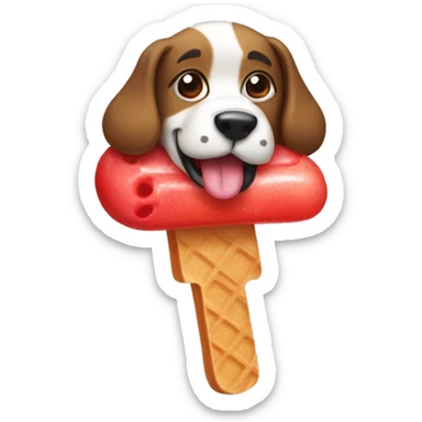 Dog pooping a popsicle  sticker