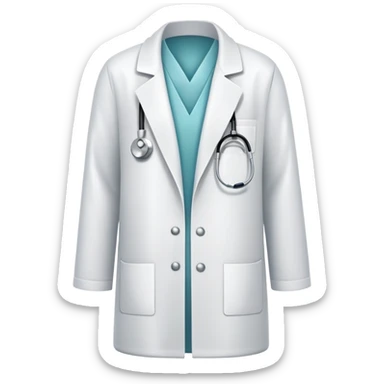 isolated white doctor lab coat sticker