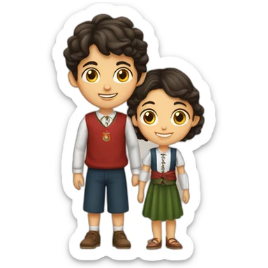 a portuguese boy from porto with his girl from Viseu sticker