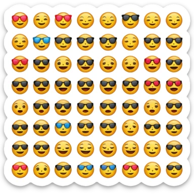 do 20 emojis, different, that dont exist, detailed sticker