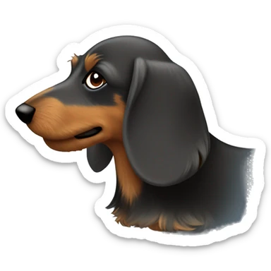 Wire haired wiener dog from the side dark  sticker