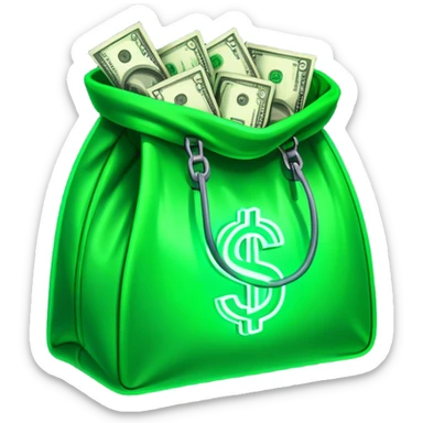 Bag of cash green neon lighta sticker