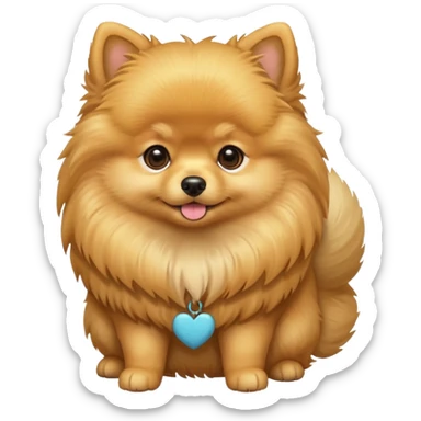Create a golden pomeranian, all cute and adorable entire  only face and body  sticker
