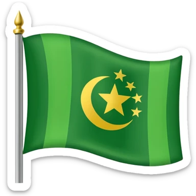 Circassian flag emoji with green background, yellow stars and stripes sticker