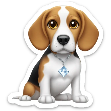 Beagle with white diamond spot on head sticker