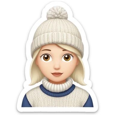 white knitted wool cap piece of clothing sticker