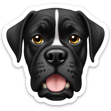 Black boxer dog sticker