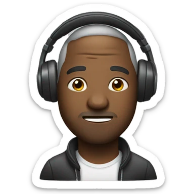 man in headphones sticker