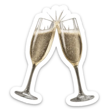 champagne glasses clinking sticker
