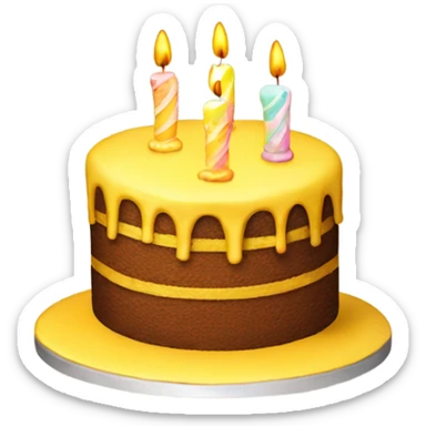 Yellow birthday cake sticker