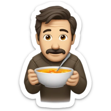 Ted lasso eating chicken soup  sticker