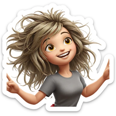 happy girl at the window sticker