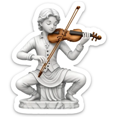 statue playing violin sticker