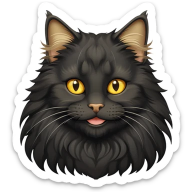 black maine coon smiling sticker