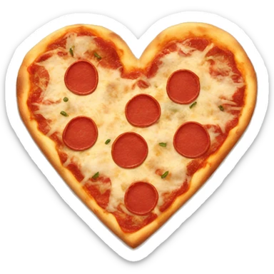 Heart shape pizza sticker