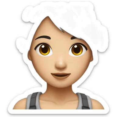 Short hair Asian girl sticker