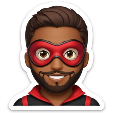Miles Morales with beard, eye mask, low fade sticker