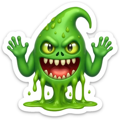 Slime monster. scary sinister. slime attacks. show full body sticker