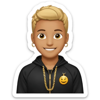 person wearing track suit and gold chain sticker