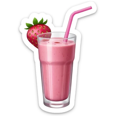 Strawberry smoothie (pink, straw) sticker