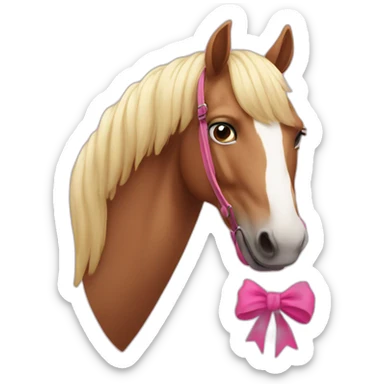 caballo con lazo rosa sticker
