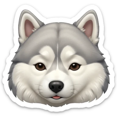 full size husky dog sleeping with eyes closed  sticker
