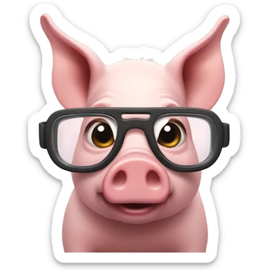 pig with googles sticker