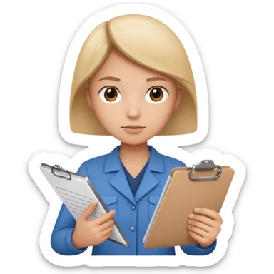 emoji of a purposeful person with a checklist sticker