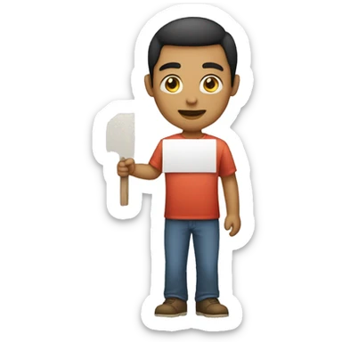 a male person holding a sign that says XANDER sticker