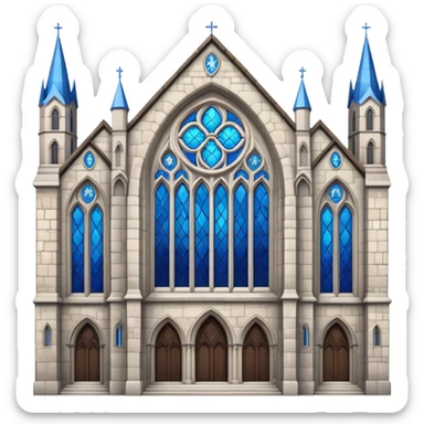 blue medieval church sticker
