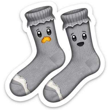 old dirty broken pair of socks sticker