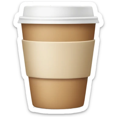 Beige coffee cup sticker