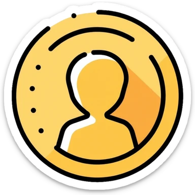 social media followers icon on a gold coin sticker