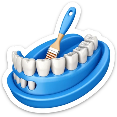 Denture brush sticker