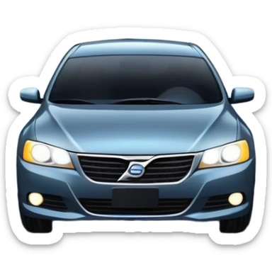 car driving on a highway at night with city lights sticker