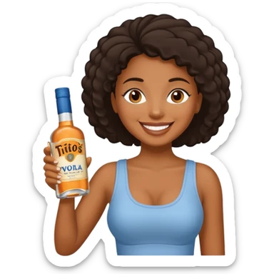 Black girl with bottle of Tito’s in hand sticker