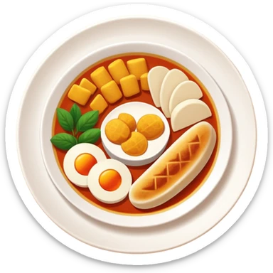 Homemade dishes on a plate, warm cozy colors, simple shapes, flat design, high contrast, friendly and inviting. sticker