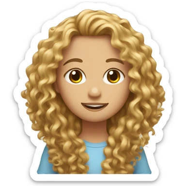 2 bestfriends one with curly brown hair and one with blonde long hair sticker