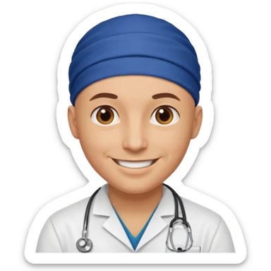 bald doctor with bandanna sticker