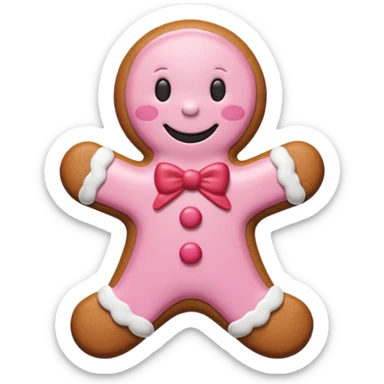 christmas gingerbread pastel pink and red sticker
