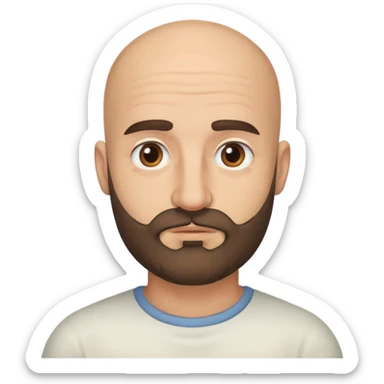 Stalker bald Italian scruffy beard sticker